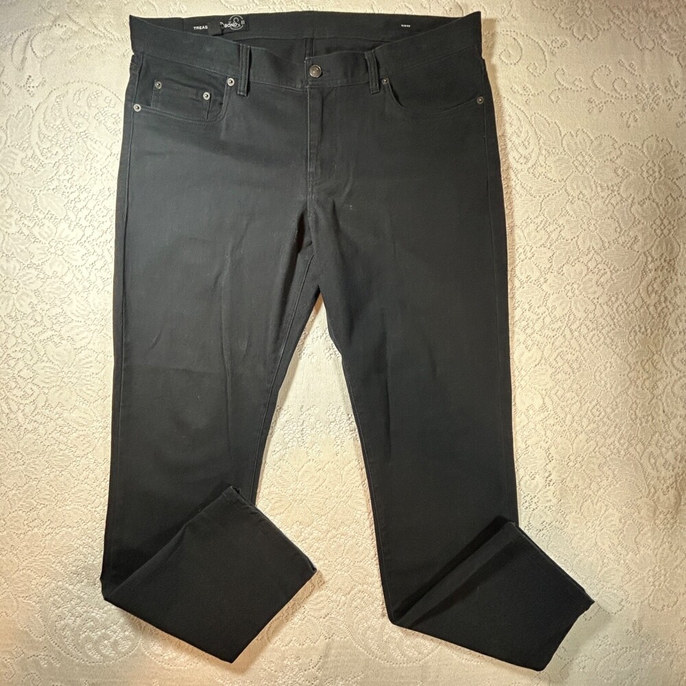 Treasure & Bond Men's Slim Fit Black Jeans Size 36W Stretch Cotton Denim Pants